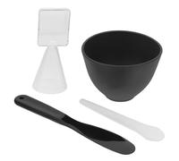 Baluue Mixing Bowl Set Practical and Simple Design for Skincare Learners Including Applicator with Silicone Material Measuring Spoon and Mixing Rod, Black Colour