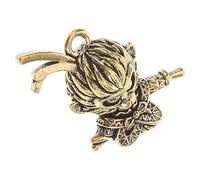 Baluue Monkey King Pendant Brass Keychain Charm Necklace Charm Metal Sculpture Man Pendant for Backpack and Jewelry Crafting Lucky Chinese Amulet