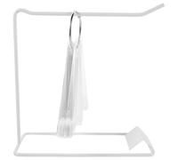 Baluue Nail Art Practice Display Set 50 Pieces Fan-shaped White False Nail Tips with Iron Ring Holder for Manicure Training