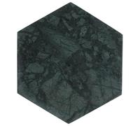 Baluue Natural Green Marble Hexagonal Cup Coaster Heat-resistant Decorative Table Coaster Indoor Desktop Pad for Drink Protection and Home Decor
