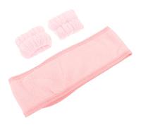 Baluue Non-Slip Spa Headband and Wristband Set for Women Water Absorbing Adjustable Hair Band for Washing Face 2-Piece Set in Soft Flannel