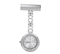 Baluue Nurse Pocket Watch with Silver Rhinestones Hanging Fob Watch for Women Nurses with Second Hand Stainless Steel Case Suitable for Healthcare Professionals