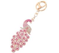 Baluue Peacock-shaped Animal Key Pendant Keychain with Rhinestone and Alloy Material, Easy to Use and Carry, Lovely Festive Look for Bag Or Purse Decoration
