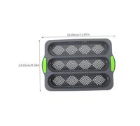 Baluue Perforated Silicone French Bread Loaf Pan with Handle Soft Non-Stick Long Loaf Baking Mold for Even Heat Crispy Crust and Soft Interior for Breakfast and Afternoon Tea Baking