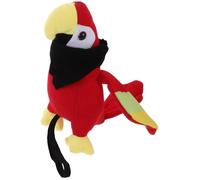 Baluue Plush Pirate Parrot Shoulder Halloween Cosplay Accessory with Black Scarf Realistic Bright Color Stuffed Animal Model for Party Fun and Costume Decoration