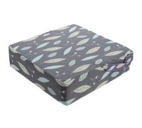 Baluue Polyester Booster Cushion for Dining Chairs Thick Non-Slip Seat Pad with Double Straps for Year Old Removable Cover for Easy Hand Wash Gray Leaf Pattern Suitable for Boys