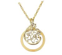 Baluue Portable Magnifying Glass Necklace 4.5x Magnifier Pendant 47cm Chain Gold Color for Reading Maps and Newspapers Craft Lovers