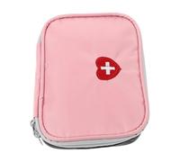 Baluue Portable Medicine Bag Small Organizer Polyester Travel Emergency Medicine Storage Box Pink for Outdoor and Home Use