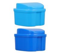 Baluue Portable Pp Material with Filter Layer Case Denture for False Teeth Easy-Open Storage Box 2pcs Set and Mouth for Daily Use and Dining