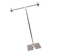 Baluue Poster Stand Easy to Install T Shaped and Adjustable Stainless Steel Advertising Sign Display Holder with 2 Clips Rounded Crossbars , for Silver Height Offices and Exhibitions