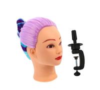 Baluue Professional Hairdressing Training Head Long Curly Braiding Hair Styling Wig Display Head for Cosmetology and Realistic