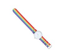 Baluue Rainbow Wrist Watch Unisex Silver Case with Stretchy Band - LGBT Pride Design, Everyday Women’s and Men’s Wrist Decoration for Casual and Holiday Wear