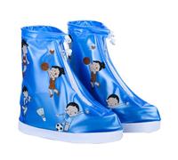 Baluue Rainproof Shoe Covers with Wear-resistant Pvc Material and Non-slip Soles, Zippered Closure Design Overshoes in Blue for Outdoor Activities and Scientific Research Institutions
