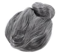Baluue Realistic Old Lady Wig for Women Short Gray Synthetic Hair Cosplay Costume Adjustable Fit Grandma Hairpiece for Halloween Party Roleplay Stage Performances