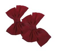 Baluue Red Bow Shoe Clips for Bridal Pumps and High Heels, Attachable and Reusable Fabric Shoe Accessories, Elegant and Delicate Decoration for Evening Parties and Weddings