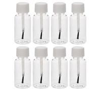 Baluue Refillable Nail Polish Bottles Small Portable Pet Cylinder Containers 8pcs 20ml with Brush White Empty Nail Holders for Travel and Grooming on The Go