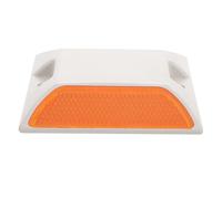 Baluue Reflective Plastic Road Marker White Shell Yellow White Double-Sided Raised Pavement Marker Driveway Safety Sign High Visibility Traffic Reflector