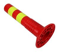 Baluue Reflective Safety Bollard Post with Elastic Plastic, 45Cm Thick Soft Rubber Parking Barrier, Portable Traffic Delineator for Construction and Parking Lot Safety