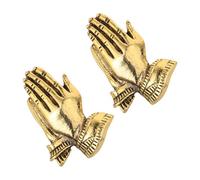Baluue Religious Praying Hands Brooch Pins Elegant and Stylish Multipurpose Lapel Pins 2pcs Golden Alloy Material with Comfortable Fit for Women and Men for Gifting and Weddings