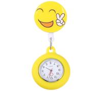 Baluue Retractable Nurse Watch Clip-on Hanging Nurse Fob Watch Pocket Watches with Cute Flower Pattern and Silicone Cover for Doctors, Paramedics