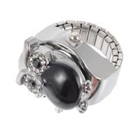 Baluue Retro Owl Design Ring Watch for Finger, Black Alloy Material with Comfortable and Decorative Features, Stylish and Creative Ring Watch for Daily Wear, Unique Vintage Accessory