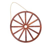 Baluue Retro Wooden Wagon Wheel Decor Rustic Wall Art Ornament for Home Bar Garage Simple Stable Structure with Edges Easy to Hang Wooden Wall Decoration for Housewarming and Garden