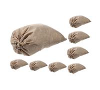 Baluue Reusable Burlap Drawstring Potato Storage Bags 20x25cm Natural Root Vegetable Storage Pouch Kitchen Produce Organizer 8pcs for Home and Travel