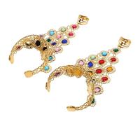 Baluue Rhinestone Belly Bracelet with Finger Rings for Women Beaded Hand Chain Jewelry for Belly Dance Performances and Parties Comfortable Fit and Elegant Design