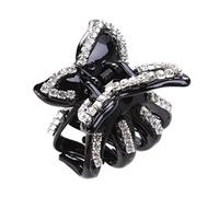 Baluue Rhinestone Bow Hair Clip Black Crystal Hairpin Jaw Clip for Women Girls Hair Accessories