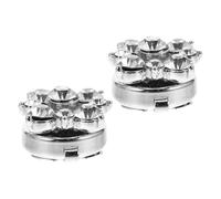Baluue Rhinestone Button Covers Elegant round Design for Shirts and Blouses 2 Pcs Silver Zinc Alloy with Sparkling Crystals for Sewing Embellishment and DIY Decoration
