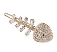 Baluue Rhinestone Fish Bone Hair Clip for Girls Creative Side Claw Hairpin Gold Color Non-slip Stylish Hair Accessory