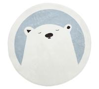 Baluue Round Play Rug Nursery Area Rug with Anti-skid Cartoon Animal Design Soft Skin-friendly Carpet for Bedroom Tent and Playroom Decor Pattern