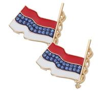 Baluue Russian Flag and Lightweight Alloy Material 2pcs Lapel Pin Brooch with Sparkling Rhinestone Craftsmanship Compact Design Comfortable for Formal Events and Casual Gatherings
