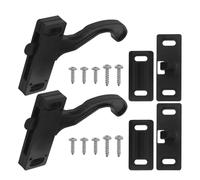 Baluue Rv Screen Door Latch Kit Convenient Locking Mechanism 2pcs with Stainless Steel and Construction Black Colour for Camper and Motorhome Modifications