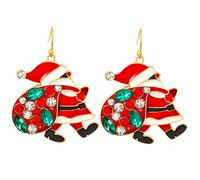 Baluue Santa Claus Drop Earrings Christmas Jewelry Fun Holiday Accessories for Women Xmas Party Wedding Prom Gifts