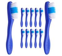 Baluue Security Toothbrushes with Short Handle Soft Bristle 12pcs and Soft Finger Sleeves Designed for Safety and Comfortable Grip, for Institutional Use and Travel