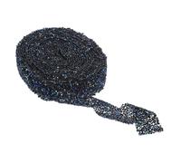 Baluue Self-Adhesive Bling Rhinestone Ribbon Wide Resin Diamond Strip for DIY Craft Decorations Sparkling Sticky Gems for Clothes Cars Phone Hair Accessories Yards Pack Black Blue Ab