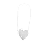 Baluue Sequin Heart Shaped Mini Crossbody Purse for Small Glitter Coin Wallet with Secure Hanging Strap for Parties School Travel and Everyday Use
