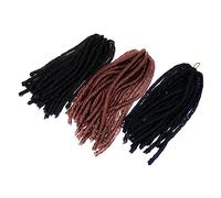 Baluue Set of African Style Wigs Long Braids Natural Synthetic Hair No Odor Lightweight for Women 1b Mixed