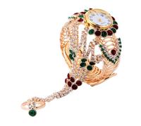 Baluue Shiny Quartz Watch for Women with Full Rhinestone Alloy Bracelet Creative Fashion Watch Elegant Analog Timepiece Gift for for for for for for for Daily Wear and Special Occasions