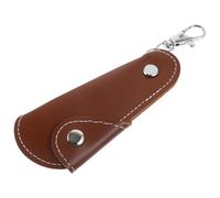 Baluue Short Handle Shoe Horn for Seniors with Ergonomic Design, Stainless Steel Material, Synthetic Leather Cover, Keychain Included, on The Go Use and Effortless Shoe Wearing