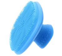 Baluue Silicone Facial Cleaning Brush with Long Handle and Hook for Deep Pore Cleansing and Exfoliating, Blue Handheld Face Brush Suitable for Daily Skincare Routine