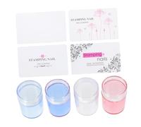 Baluue Silicone Nail Stamper Kit 3.8cm Diameter Fine Workmanship 4 Sets with Heads to Create Attractive Patterns for DIY Nail Art for Manicure