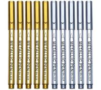 Baluue Silver Metallic Marker Pens Plastic Body 20pcs with Fine Precision Tip Stylish and Modern Design Versatile for Multiple Surfaces, for Signing Cards and Card Making