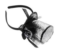 Baluue Silver Sequin Mini Top Hat Headband Sparkling Tea Party Headpiece Versatile Use Shine Brightly under Lights New Year Holiday Props for Themed Parties