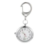 Baluue Silver Stainless Steel Clip Watch Nurse Pocket Watch Night Glowing with Luminous Hands, Easy to Carry for Work the Hospital and Daily Work