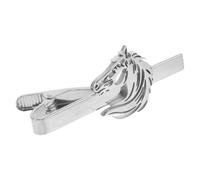 Baluue Silver Stainless Steel Horse Head Tie Clip for Men with Strong Clasp and Secure Grip, Elegant Sl esign for Weddings and Formal Gatherings