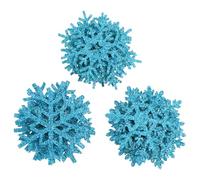 Baluue Snowflake Sewing Patches 30Pcs Iron-On DIY Appliques Blue Fabric for Boys and Clothes Winter Decoration