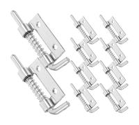 Baluue Spring Loaded Bolt Latch 10pcs Galvanized Iron High Strength Bolt Lock with Welded Industrial Pin Hinge for Warehouse and Basement Gate
