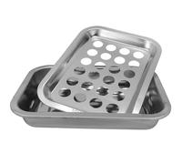 Baluue Stainless Steel Communion Cup Tray 24-Hole Holder with Lid, Spill-Proof Holy Communion Serving Plate for Church Worship, Eucharist Wine and Juice Sacrament Tray Set
